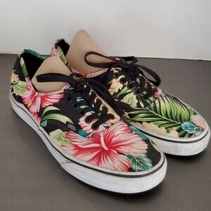 Vans Era Hawaiian Hibiscus Floral Tropical Sneakers Men 9 Women 10.5